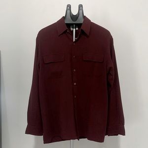 Men’s Large Maroon 100% Silk Shirt